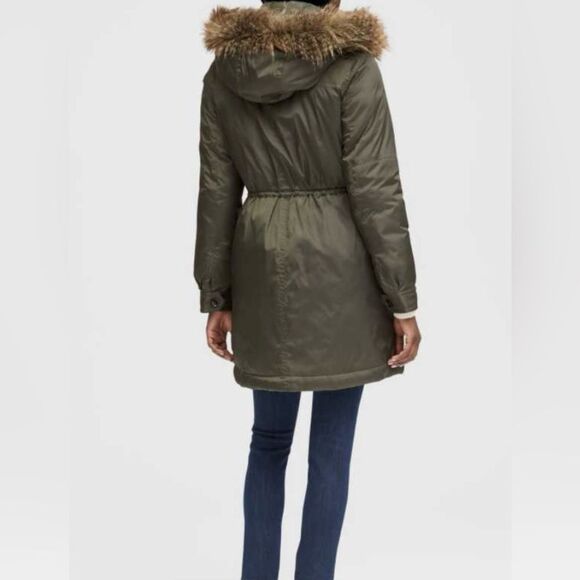 Banana Republic Women’s Parka Removable Hood Olive Green Coat EUC!! - Picture 3 of 12